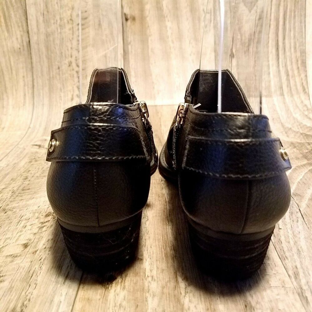 Dr. Scholls Womens Julian  Sz 7 Black Faux Leather Ankle Boots Booties - Picture 5 of 7